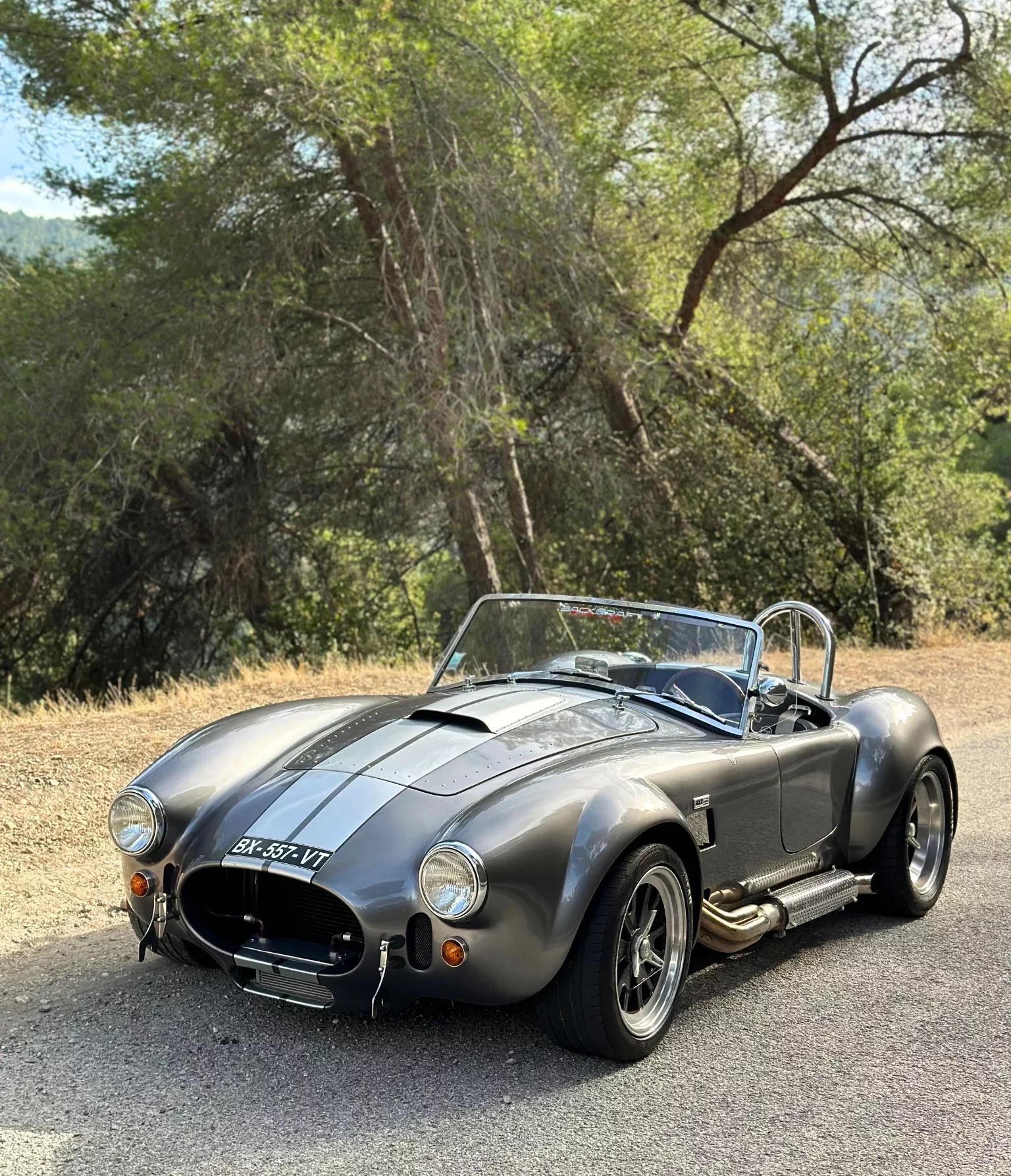 AC Cobra Backdraft classic muscle car rental high performance roadster.