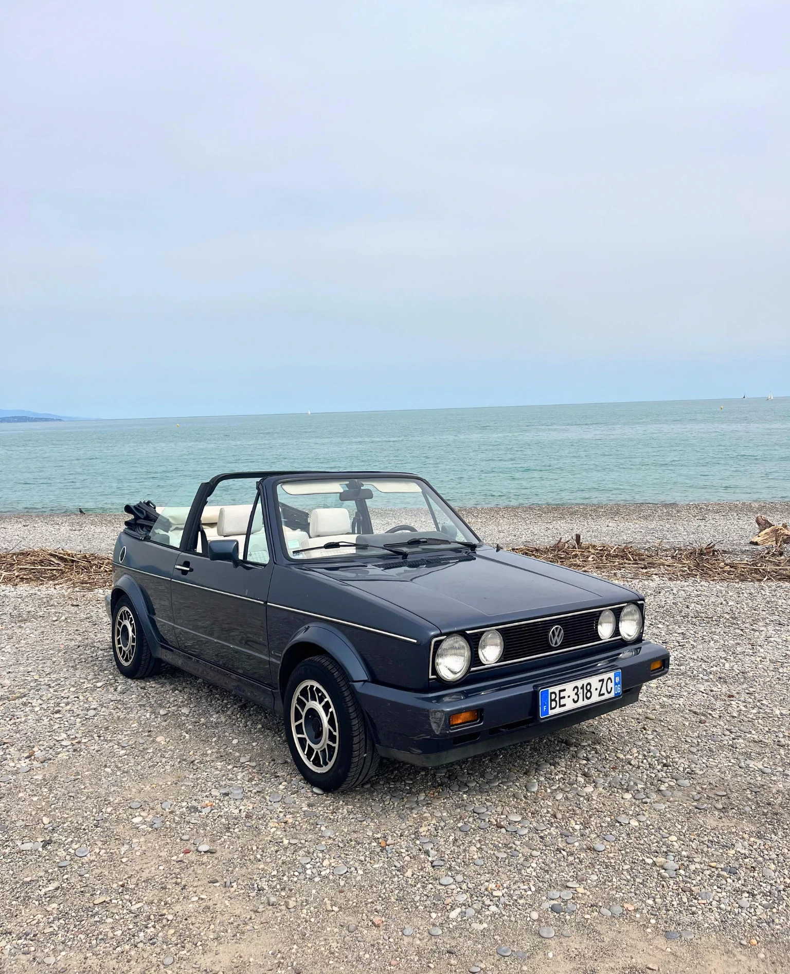 VW Golf 1 Karmann convertible classic car rental French Riviera.
