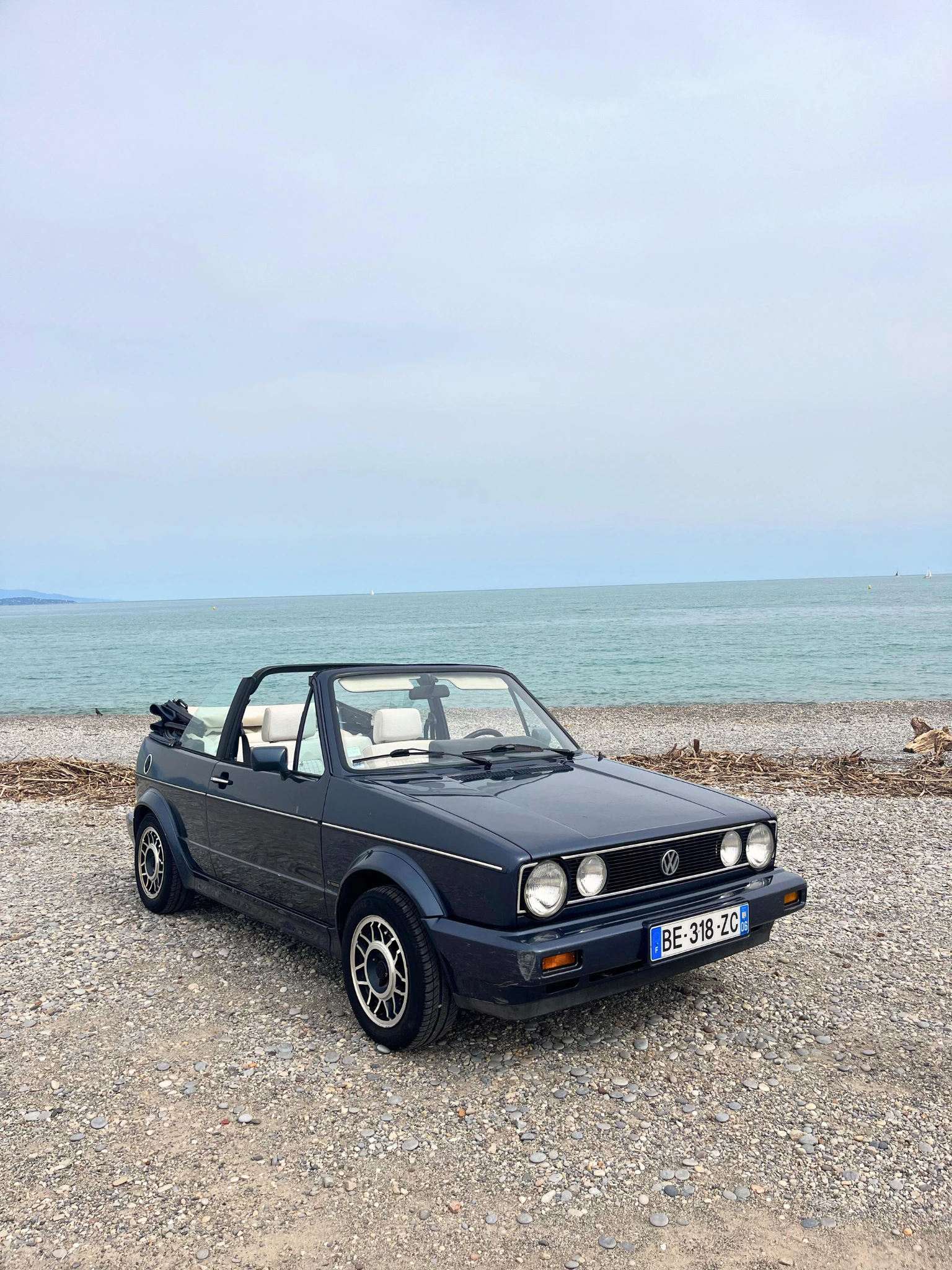 VW Golf 1 Karmann convertible classic car rental French Riviera.