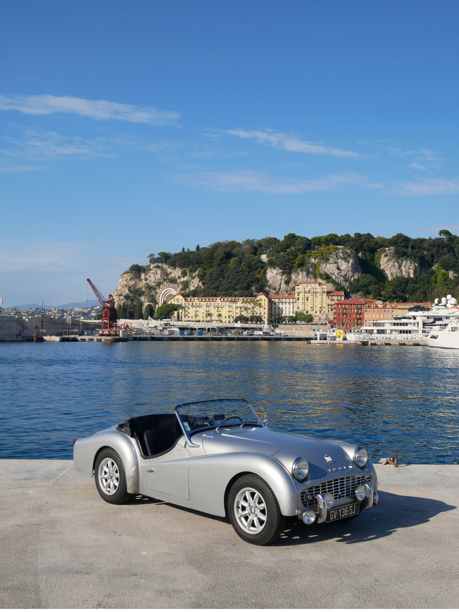 Triumph TR3 British classic sports car rental French Riviera roadster.